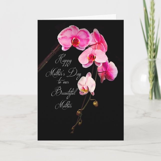 MOTHER'S DAY - Mother - FUCHSIA ORCHIDS Card (Front)