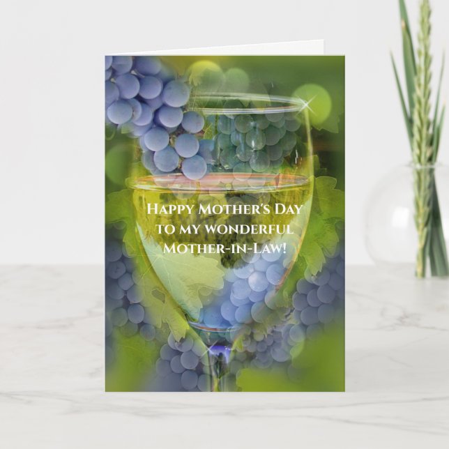Mother's Day Mother In Law Wine Humour Card (Front)