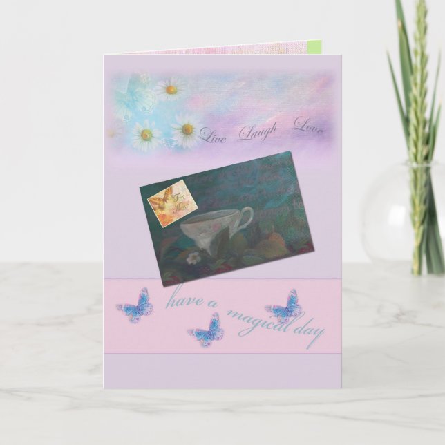 Mother's Day Motivational Illustrated Teacup Card (Front)