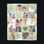 Mother's Day Mum Birthday Photo Collage Mint Green Fleece Blanket<br><div class="desc">Celebrate the special moments with your loved one with this simple, modern and minimalist Photo Collage design. This customisable picture collage design is perfect for creating a personalised and heartfelt gift featuring cherished moments, creating a visual journey of the precious memories you've shared. Great for birthday, wedding anniversary, Valentine's Day...</div>