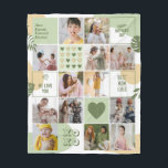Mother's Day Mum Birthday Photo Collage Mint Green Fleece Blanket<br><div class="desc">Celebrate the special moments with your loved one with this simple, modern and minimalist Photo Collage design. This customisable picture collage design is perfect for creating a personalised and heartfelt gift featuring cherished moments, creating a visual journey of the precious memories you've shared. Great for birthday, wedding anniversary, Valentine's Day...</div>