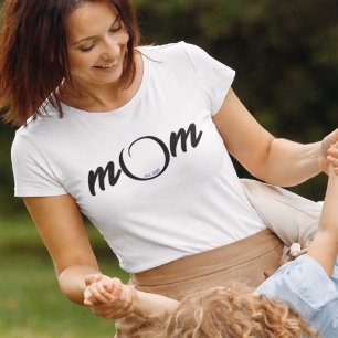 Mother's Day Mum Est. Typography  Black on White T-Shirt