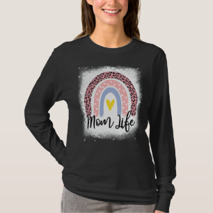 Mother's Day Mum Life Leopard Rainbow Mama Women T-Shirt