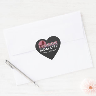 Mother's Day Mum Life Name Heart Sticker