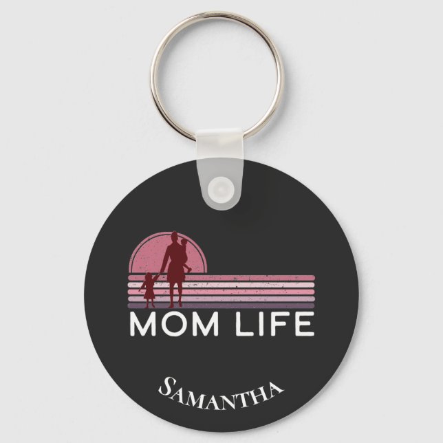 Mother's Day Mum Life Name Key Ring (Front)