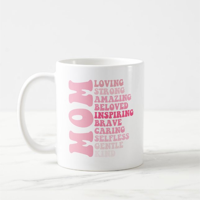 Mother's Day Mum Loving Strong Amazing Best Mum  Coffee Mug (Left)
