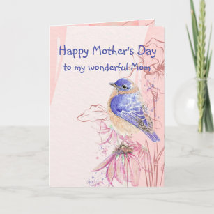 Mother's Day Mum Mother Bluebird Garden Bird Card