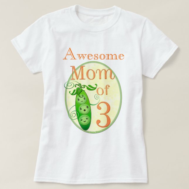 Mother's Day Mum of Three  T-Shirt (Design Front)