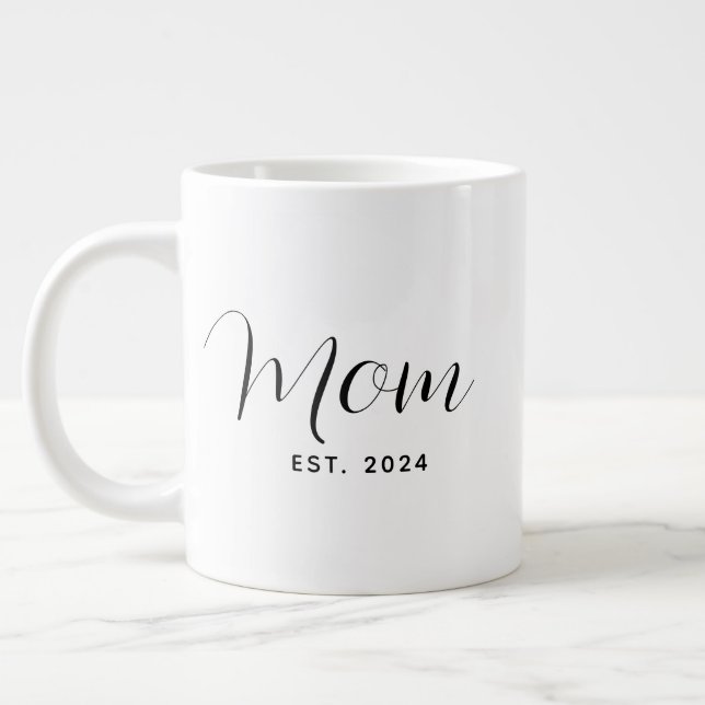 Mothers Day Mum Script Modern Large Coffee Mug (Left)