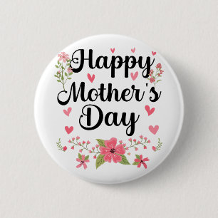 Mother's Day Mummy Cute Floral Women For Mum Grand 6 Cm Round Badge