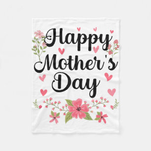 Mother's Day Mummy Cute Floral Women For Mum Grand Fleece Blanket