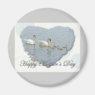 Mother's Day Mute Swan Famly Magnet