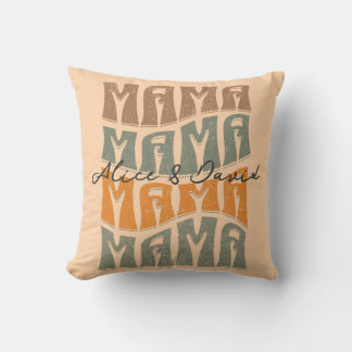 Mother's Day Natural Colour Mama Kids Name T-Shirt Cushion