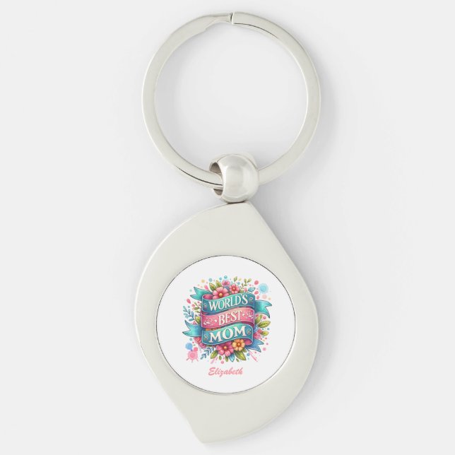 Mother's Day Nature Lovers Floral Personalised  Key Ring (Front)