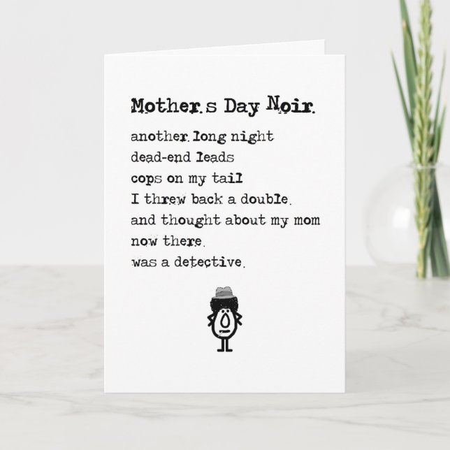 Mother's Day Noir, A Funny Happy Mother's Day Poem Card (Front)