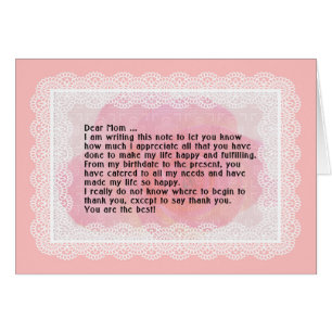 Mother's Day Note and Card for Mum