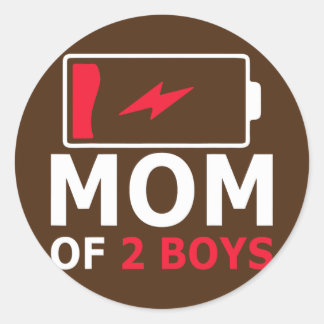 mothers day of 2 baby boy Gift from Son Mothers Classic Round Sticker