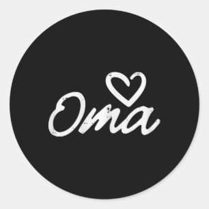 Mothers Day Oma Heart Cute Love Grandma Nana Mimi Classic Round Sticker