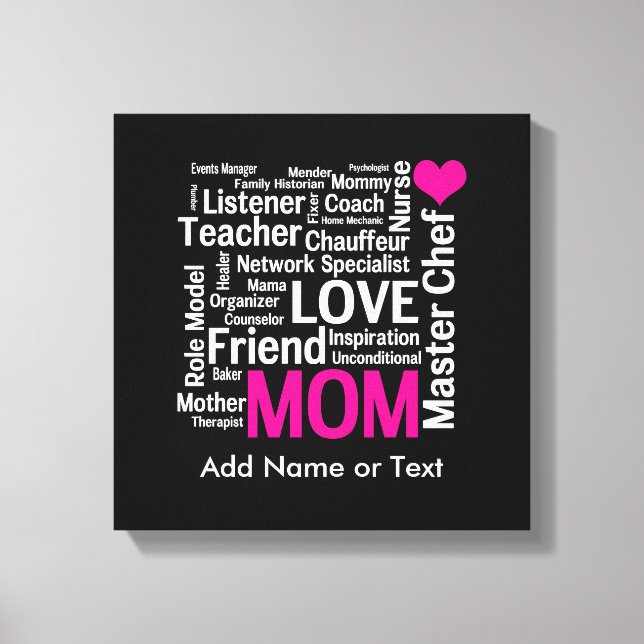 Mother's Day or Birthday for a Wonderful Mum Canvas Print (Front)