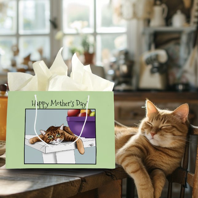  Mother's Day Orange Tabby Cat Large Gift Bag (Creator Uploaded)