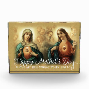 Mothers Day Overlay Virgin Mary Heart Jesus Photo Block