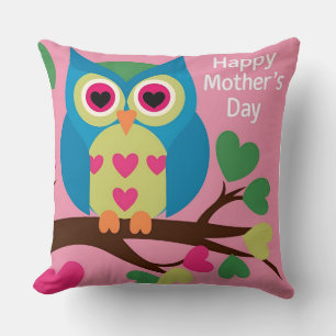 Mother's Day Owl: Heartfelt Gaze Cushion