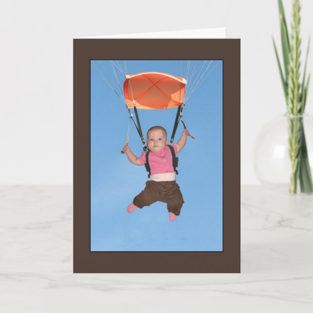 Mother's Day Parachuting Baby card (Front)