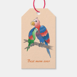 Mother's Day Parrots Gift Tags