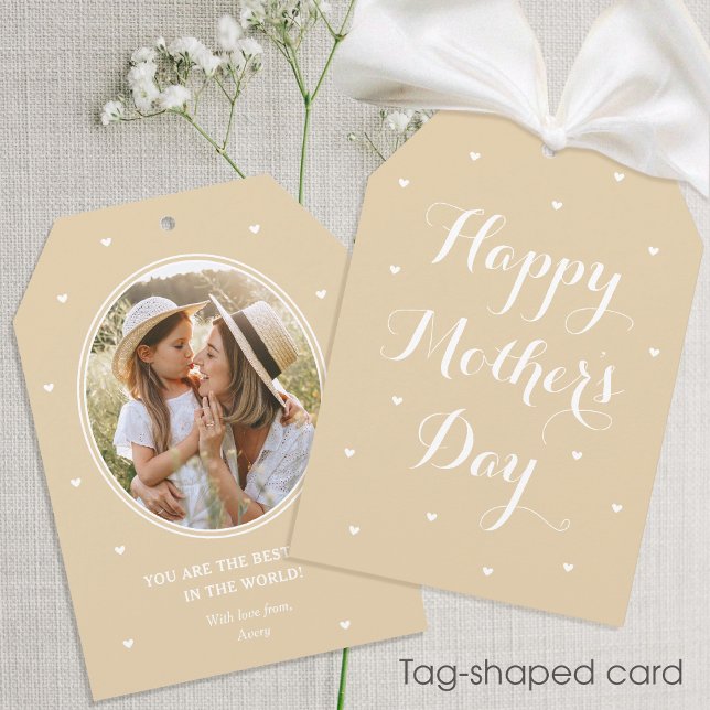 Mother's Day Personalised Photo Name Pale Gold Card (Creator Uploaded)