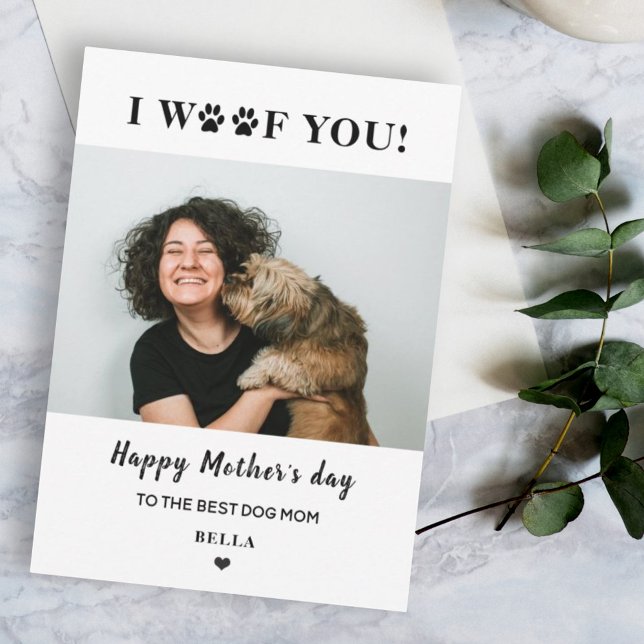 mother's day pet dog mum photo cute heart holiday card (Creator Uploaded)