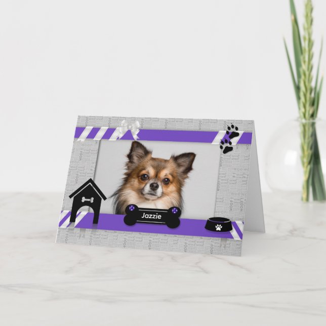 Mother's Day Photo Card Purple From the Dog (Front)