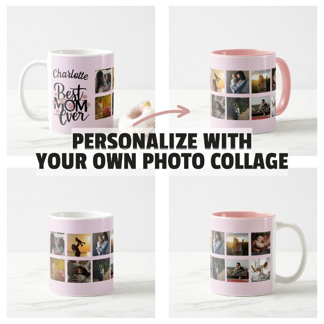Mothers Day Photo Collage Best Mum Ever Keepsake Coffee Mug (Mothers Day Photo Collage Best Mom Ever Keepsake Mug)