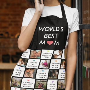 Mothers Day Photo Collage With Best Mum Quotes Apron