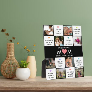 Mothers Day Photo Collage With Best Mum Quotes Plaque