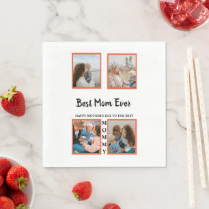 Mother's day photo display collage for mum napkin