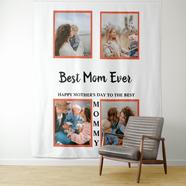 Mother's day photo display collage for mum tapestry (In Situ)
