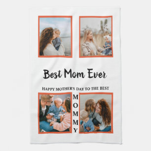 Mother's day photo display collage for mum tea towel