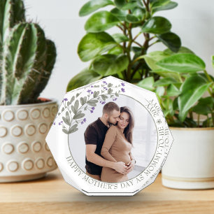 Mother's Day Photo Framed with Purple Wildflower