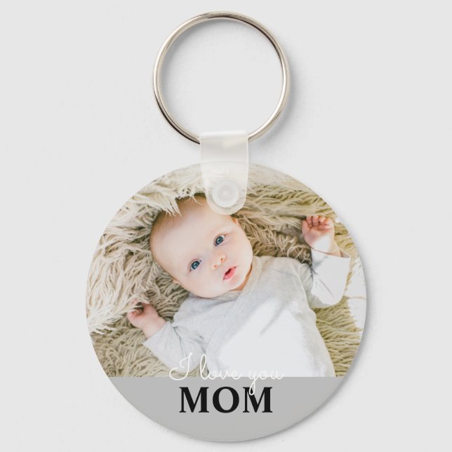 Mother's Day Photo I love you Mum Key Ring (Front)