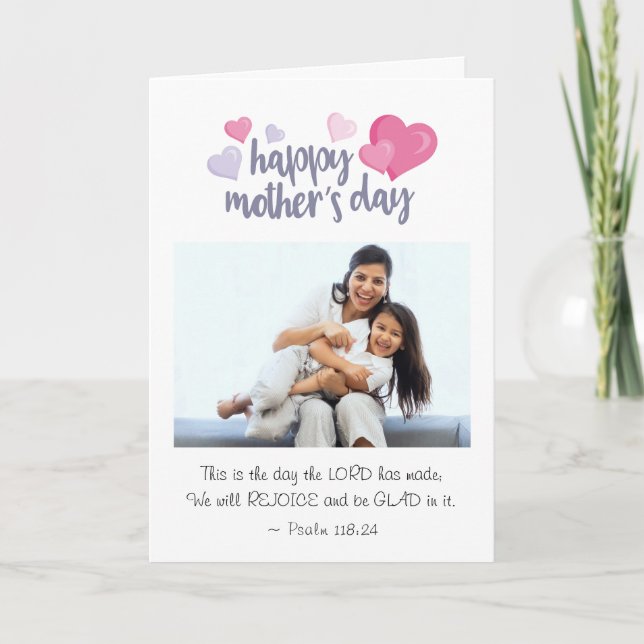 Mother's Day Photo This is the Day Christian Bible Holiday Card (Front)