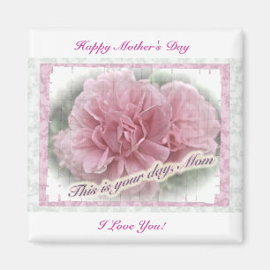 Mother's Day Pink Climbing Rose Blossoms Magnet