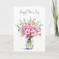 Mother's Day Pink Flower Bouquet With Baby Feet