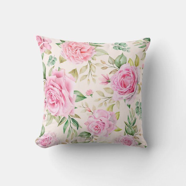 Mothers Day Pink Rose  Cushion (Front)