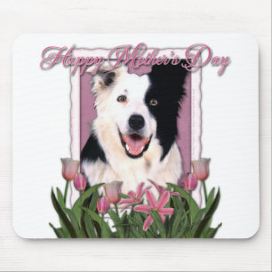 Mothers Day - Pink Tulips - Border Collie Mouse Pad