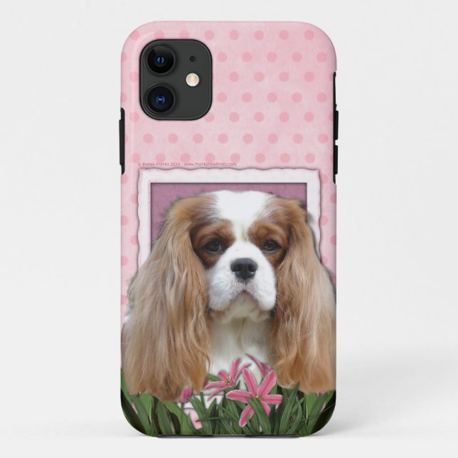Mothers Day - Pink Tulips - Cavalier - Blenheim Case-Mate iPhone Case (Back)