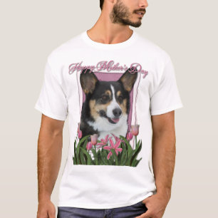 Mothers Day - Pink Tulips - Corgi T-Shirt