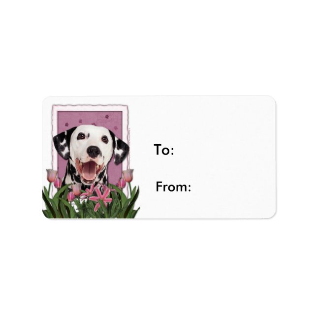 Mothers Day - Pink Tulips - Dalmatian Label (Front)