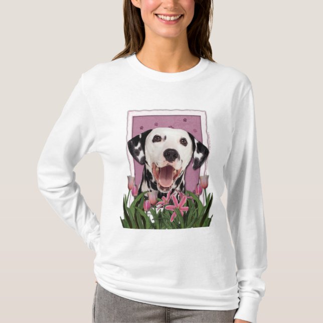 Mothers Day - Pink Tulips - Dalmatian T-Shirt (Front)