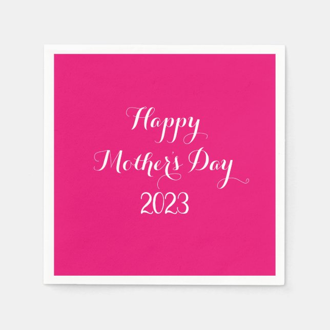 Mother's Day Pink White Custom Colour Colourful Cu Napkin (Front)