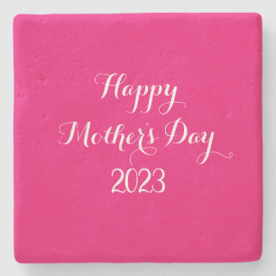 Mother's Day Pink White Custom Colour Colourful Cu Stone Coaster